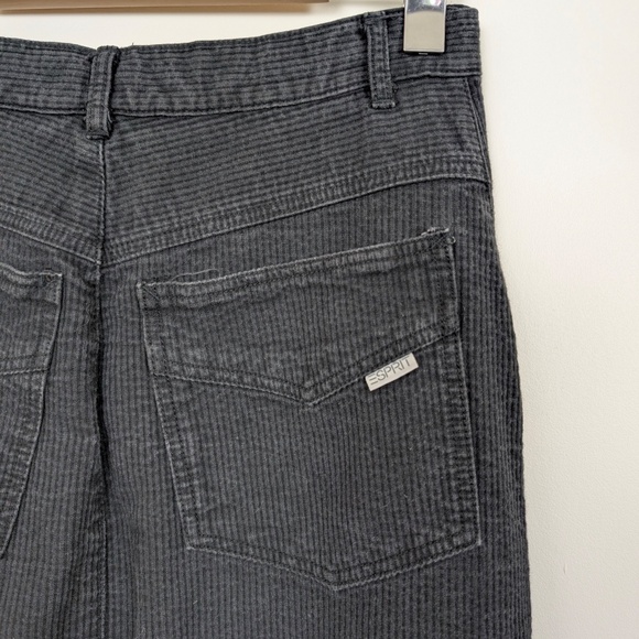 90s Esprit Sport Corduroy Skirt Midi Slit Pencil Dark Velvet - Picture 6 of 9